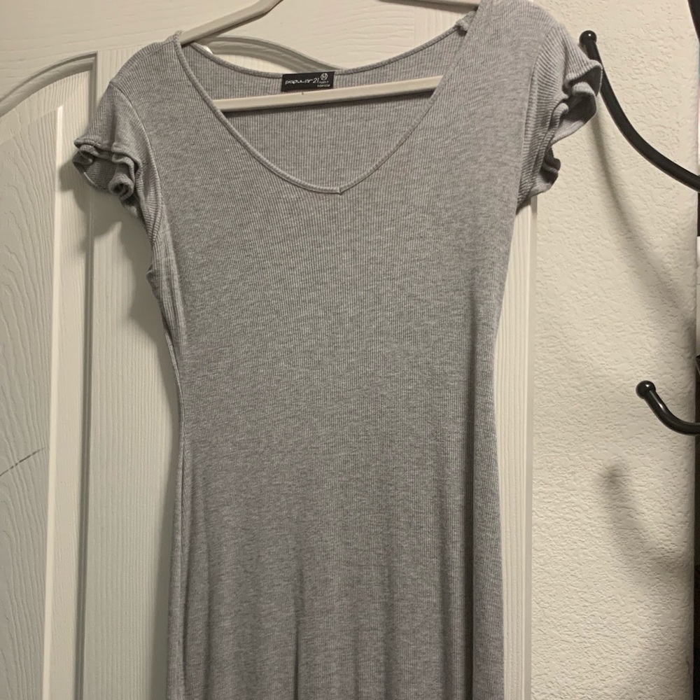 Ruffle sleeve over the knee dress